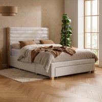 Arabella - King Size - 3 Drawer Storage Bed - Grey - Velvet - 5ft