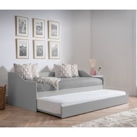 Elba - Single - Day Bed - Guest Bed Trundle - Light Grey - Wooden - 3ft - Happy Beds