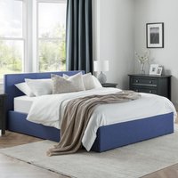 Rialto - King Size - Ottoman Storage Bed - Blue - Fabric - 5ft - Happy Beds