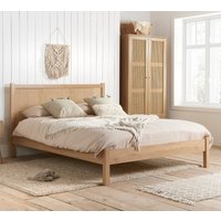 Croxley - King Size - Bed Frame - Oak - Rattan Wood - 5ft - Happy Beds