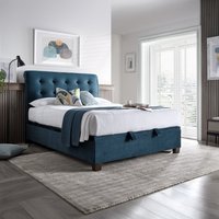 Ashbrooke - Double - Ottoman Storage Bed - Blue - Velvet - 4ft6