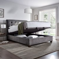 Ashbrooke - Double - Ottoman Storage Bed - Dark Grey - Velvet - 4ft6