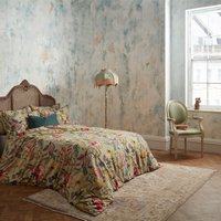 EW by Edinburgh Weavers Morton Floral Premium Cotton Sateen Duvet Cover Set - Beige - Size King