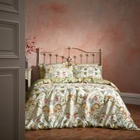 EW by Edinburgh Weavers Liberty Floral Birds Luxury Cotton Duvet Cover Set - Stone - Size Double
