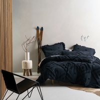 Linen House Adalyn Duvet Set Indigo - Dark Blue Cotton - Size King