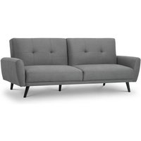 Monza - Fabric 3 Seater Sofa - Grey - Linen - Happy Beds