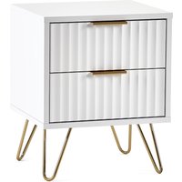 Murano - 2 Drawer Bedside Table - White - Wooden - Happy Beds