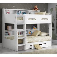 Orion - Single - Kids Bunk Bed - Storage - White - Wood - 3ft - Happy Beds