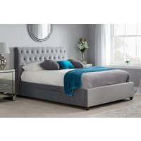 Birlea Marlow Grey Velvet Fabric Bed, King Size