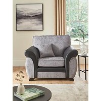 Very Home Marino Fabric/Faux Leather Armchair - Grey/Black - Made In The Uk