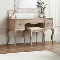 Camille - 2-Drawer Dressing Table with Stool - Oak - Wooden - Happy Beds