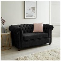 Very Home Chester Chesterfield Leather Look 2 Seater Sofa - Black - Fsc&Reg; Certified