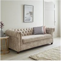 Very Home Chester Leather Look 3 Seater Sofa - Pebble - Fsc&Reg; Certified