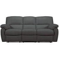 Very Home Leighton Leather/Faux Leather High Back 3 Seater Recliner Sofa - Black - Fsc&Reg; Certified