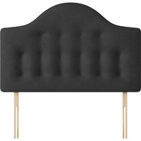 Victor - Super King Size - Buttoned Headboard - Dark Grey - Charcoal - Fabric - 6ft - Happy Beds