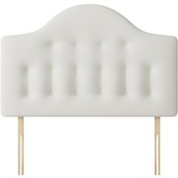 Victor - Super King Size - Buttoned Headboard - White - Fabric - 6ft - Happy Beds