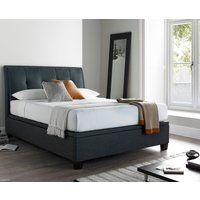 Accent - Super King Size - Ottoman Storage Bed - Dark Grey - Fabric - 6ft - Happy Beds