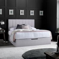 Lincoln Connect - Double - Ottoman Storage Bed - Light Grey - Fabric - 4ft6 - Happy Beds